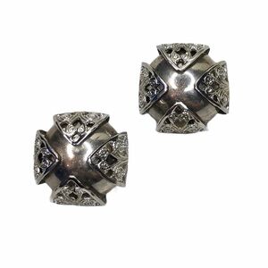Vintage Bergere Modern Atomic Dome Clipon Earrings